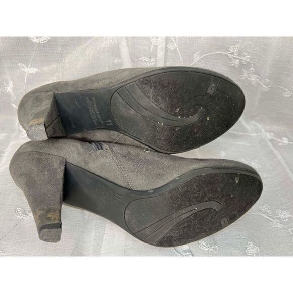 Predictions Women Black Heeled 4.5” Faux Suede Ankle Boots US 11 bootie gray - Picture 8 of 9